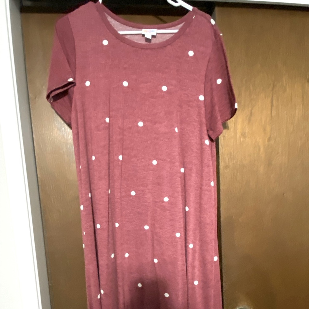 Purple with White dots LulaRoe Carly